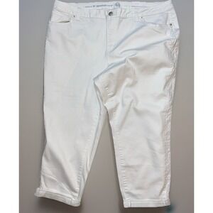 Dressbarn Womens White Cropped Capri Jeans Signature Fit Pants Plus size 22